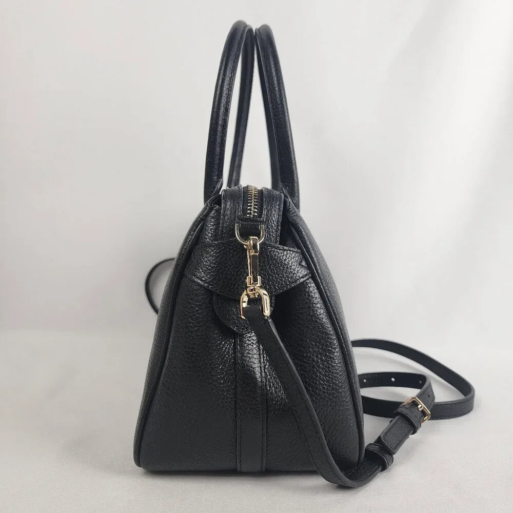 Kate Spade New York Pebbled Leather Black Mimi Satchel - Picture 3 of 9